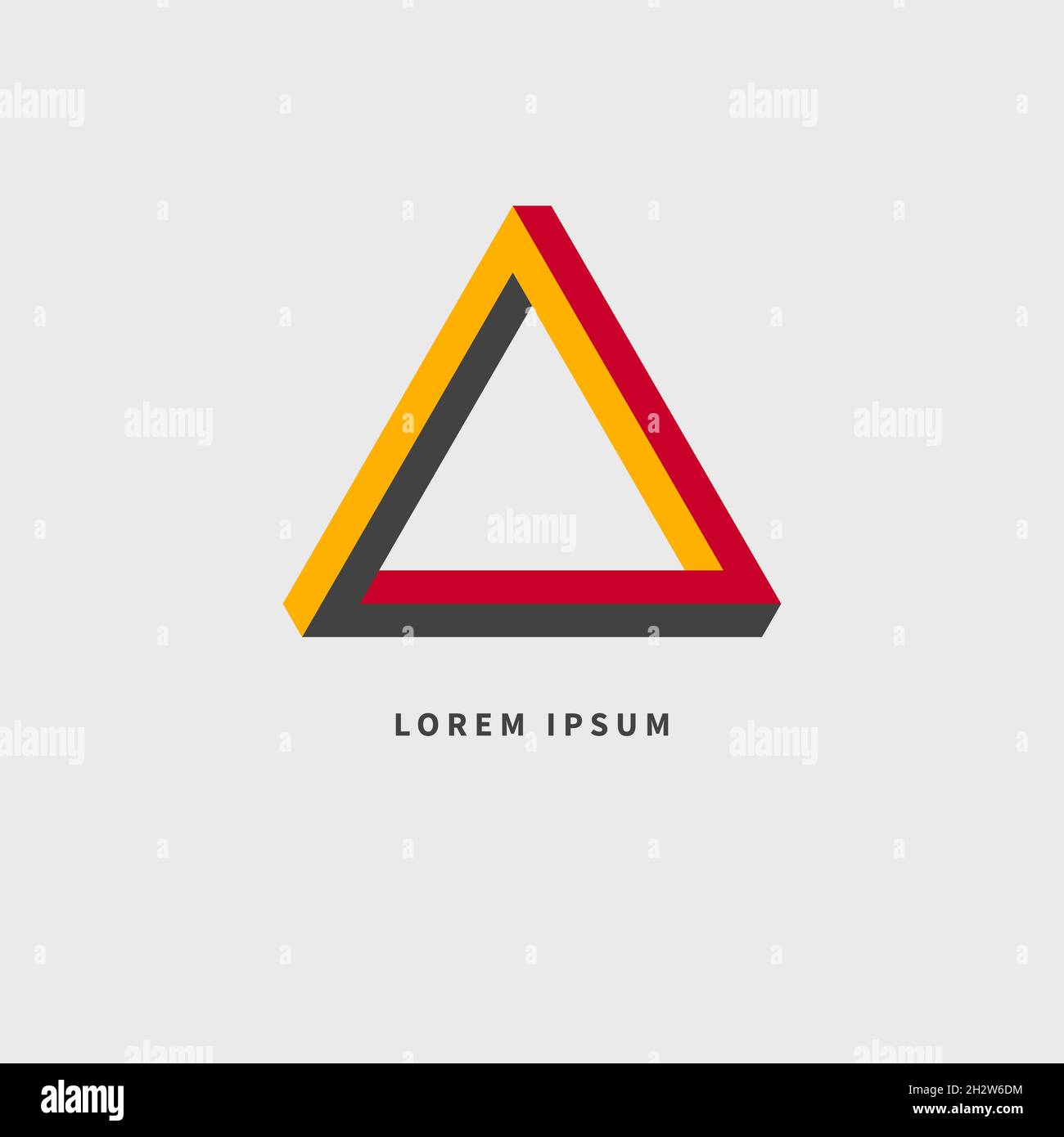 Impossible Perrose triangle. 3D shape. Vector illustration Stock Vector