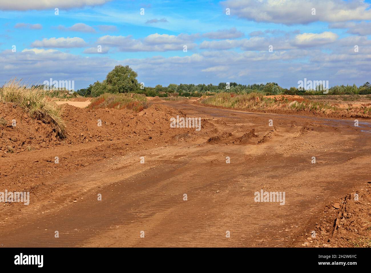 Quarry excavations near Cromwell village near Newark, Nottinghamshire, England Stock Photo