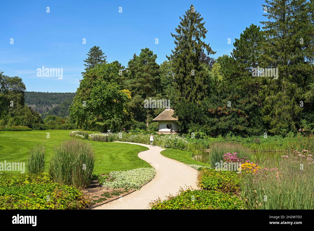 Teich, Kurpark, Bad Pyrmont, Niedersachsen, Deutschland Stock Photo Alamy