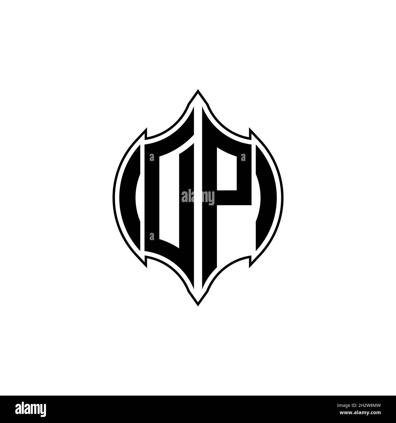 DP Monogram logo letter with Gemoteric line rounded shape style design ...