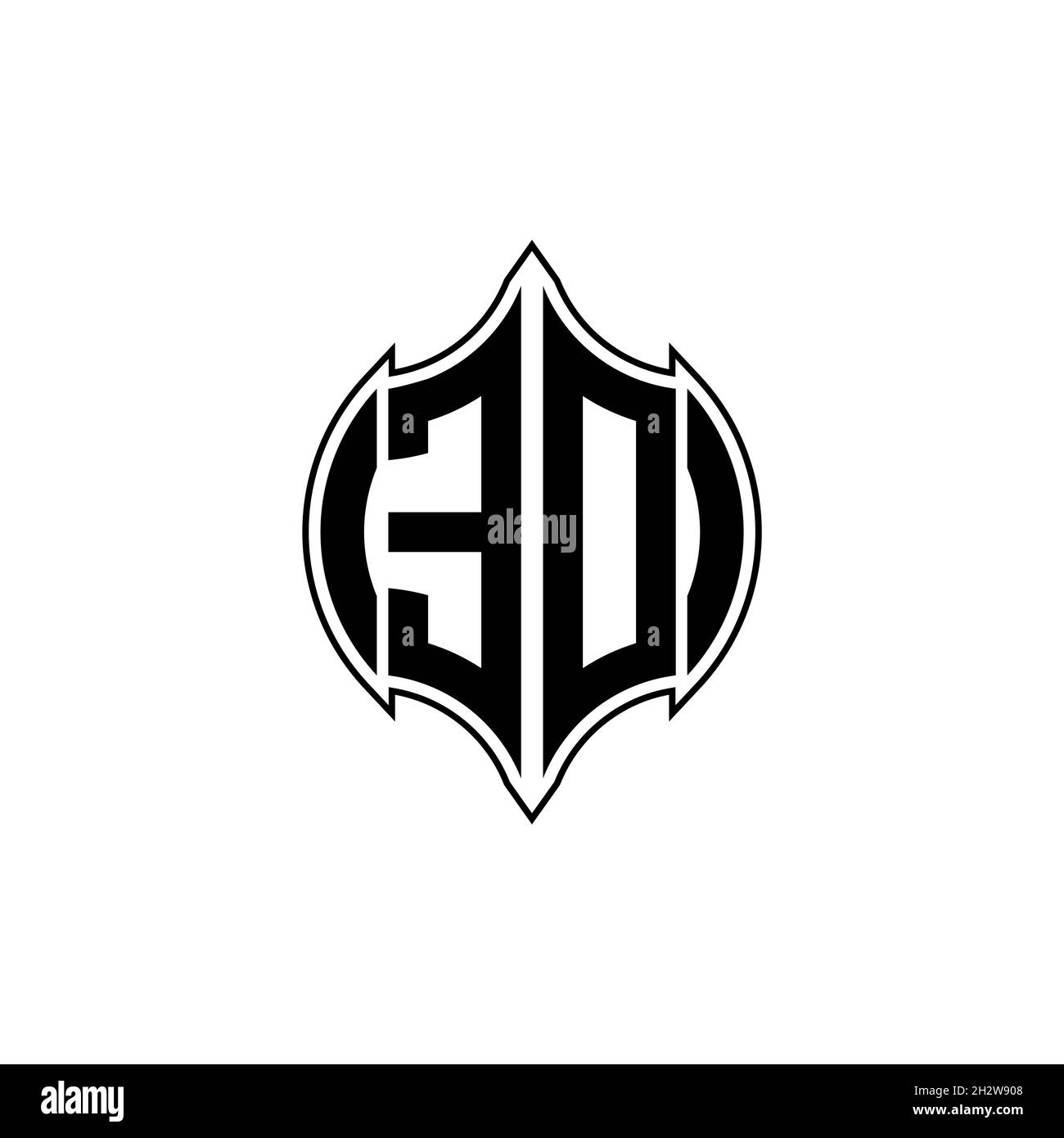 EO Monogram logo letter with Gemoteric line rounded shape style design ...