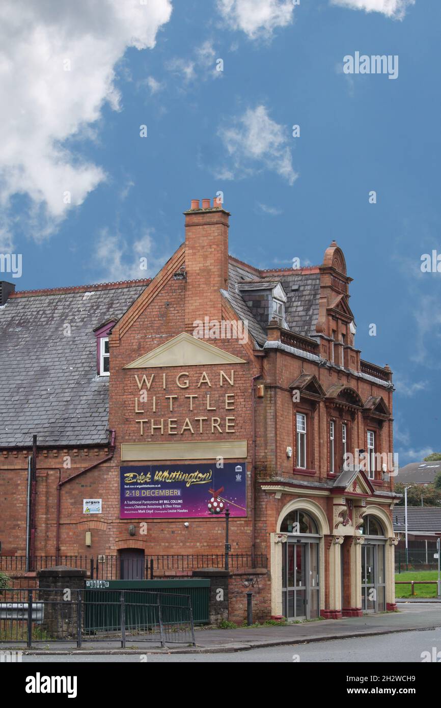 Wigan Little Theatre, formerly  Alliance Hall built in 1893 as a Salvation Army citadel. Crompton Street, Wigan, Manchester, UK. Victorian architecture Stock Photo
