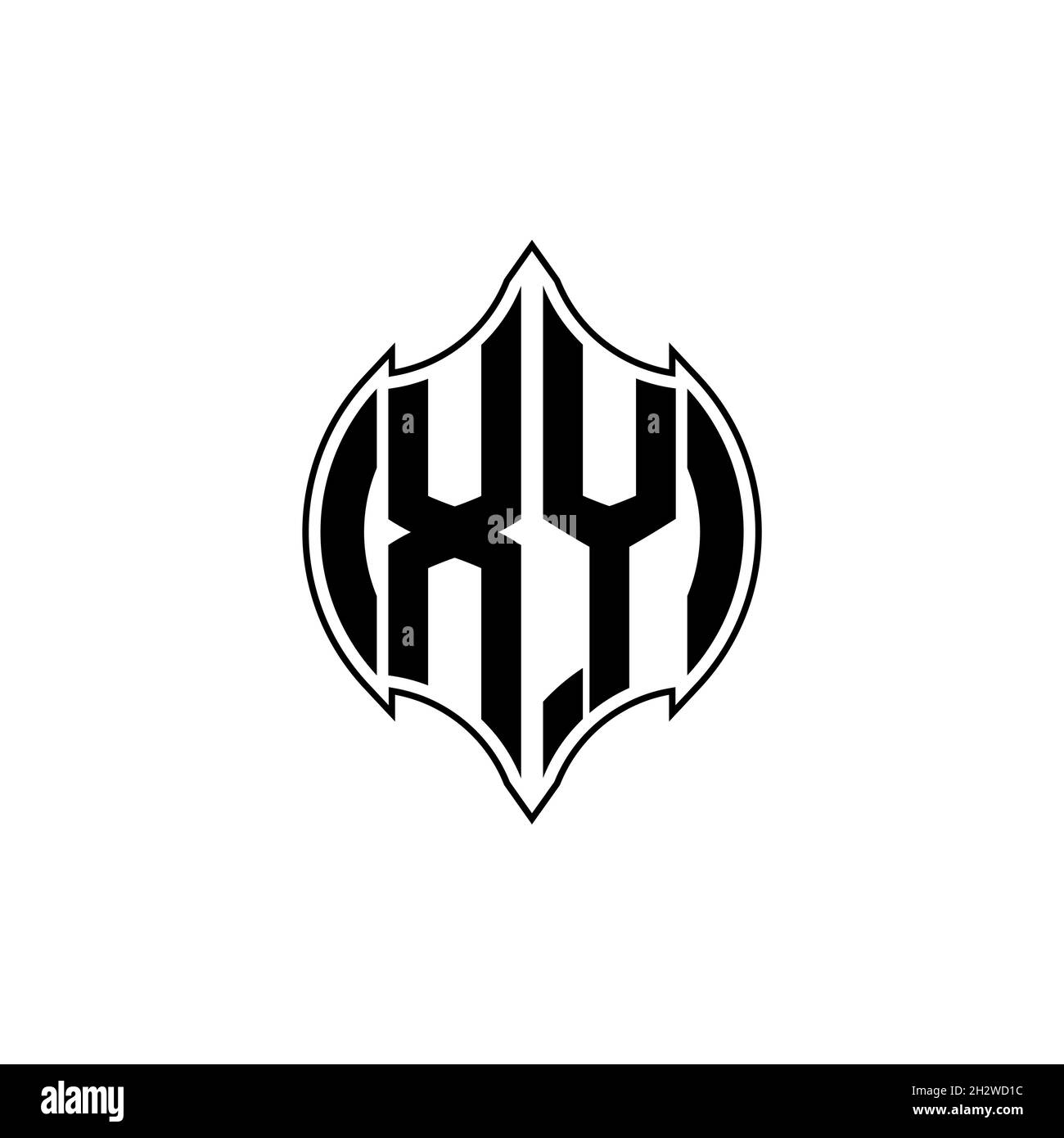 XY Monogram logo letter with Gemoteric line rounded shape style design ...