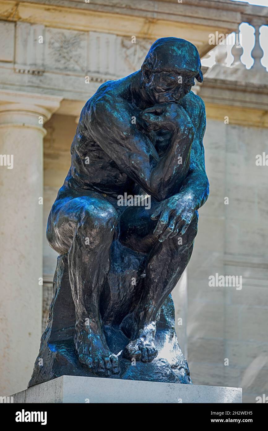 2151 Benjamin Franklin Parkway, Rodin Museum, is home to 'The Thinker' and 'The Gates of Hell,' among other masterpieces. Stock Photo