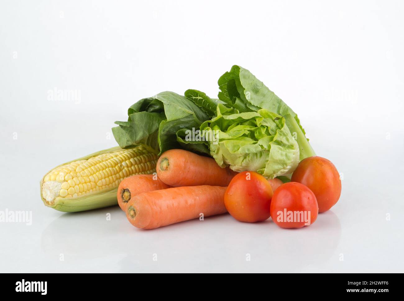Fresh vegetables isolated on white background Stock Photo