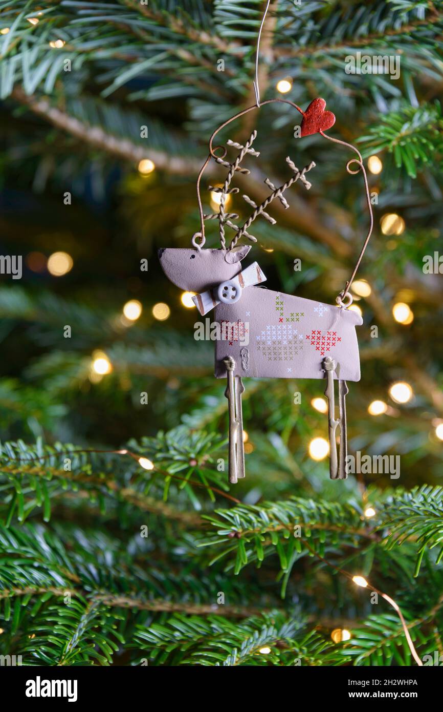 Christmas Tree Decoration Reindeer Stock Photo