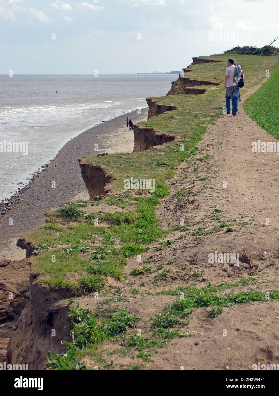 Covehithe in Suffolk: coastal erosion due to rising sea levels Stock ...