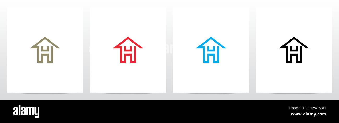 House Roof On Top Of Letter Logo Design H Stock Vector Image & Art - Alamy