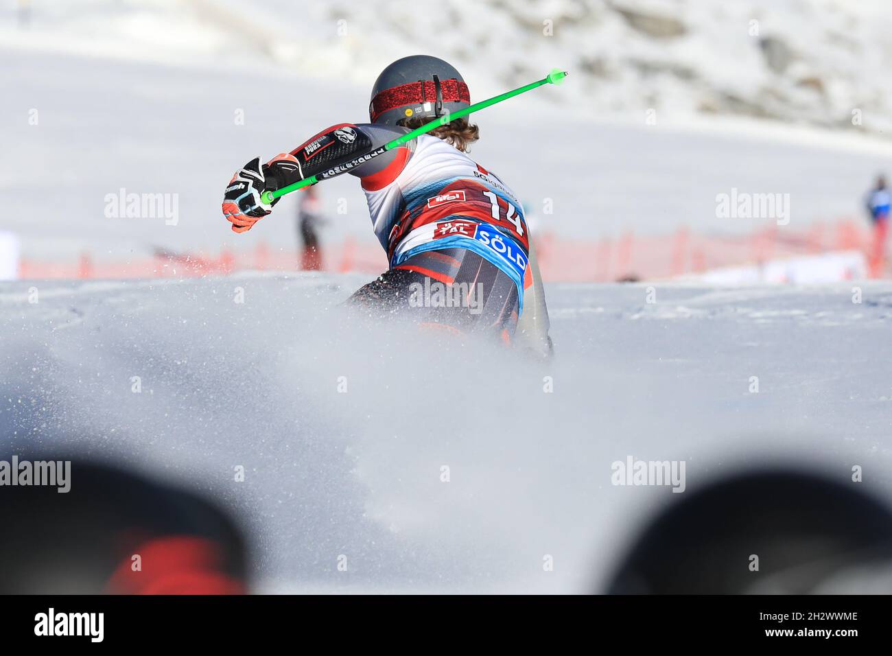 Solden, Austria. 24th Oct, 2021. Alpine Ski World Cup 2021-2022: 1st Men Giant Slalom, opening race as part of the Alpine Ski World Cup in Solden on October 24, 2021; Lucas Braathen (NOR) in action. (Photo by Pierre Teyssot/ESPA-Images) Credit: European Sports Photo Agency/Alamy Live News Stock Photo