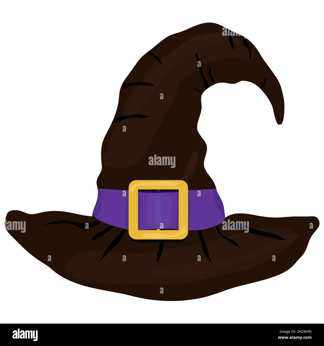 Witch hat in flat style isolated with buckle Stock Vector Image & Art Alamy