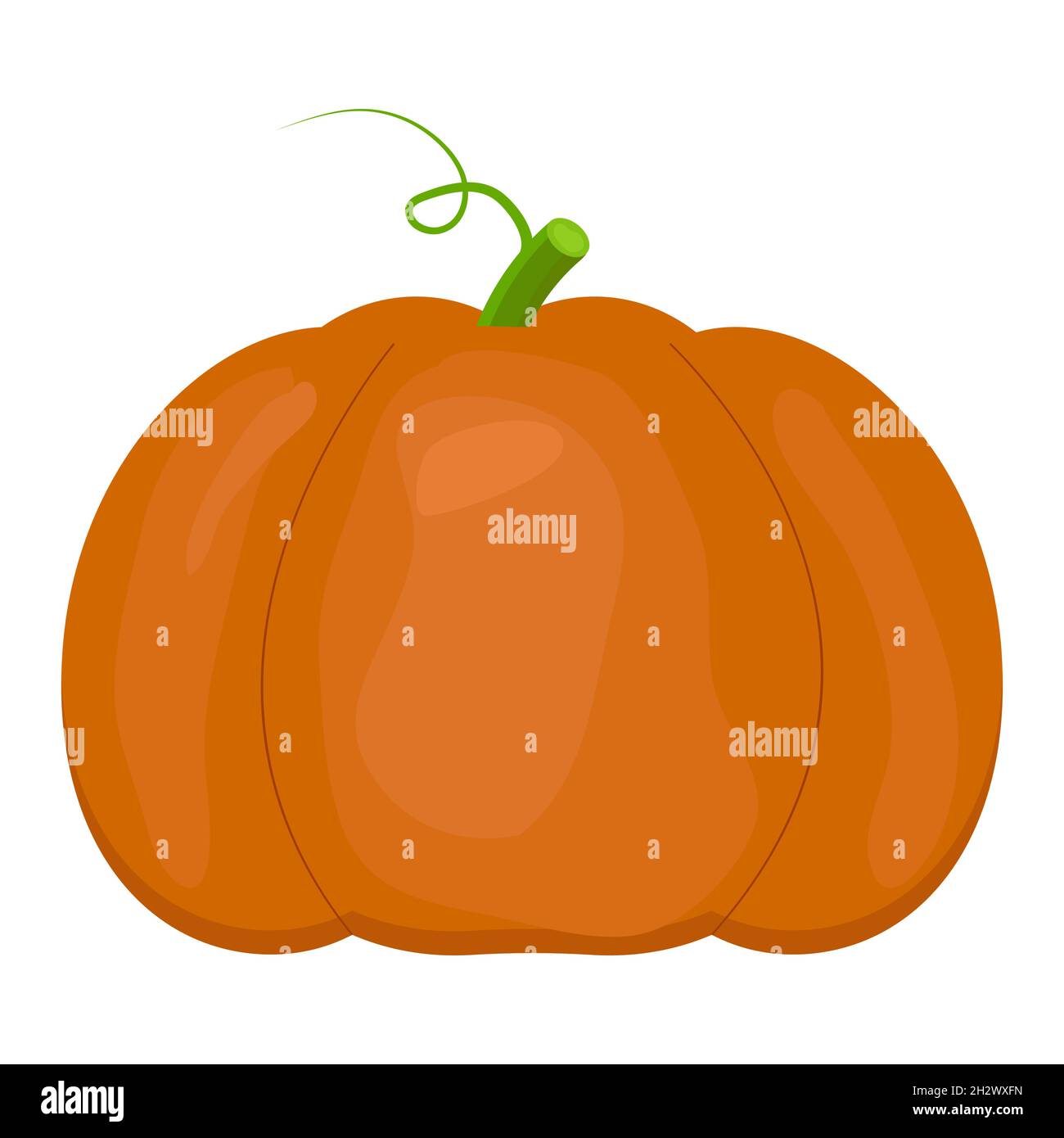 Whole pumpkin in flat style isolated for halloween Stock Vector Image ...