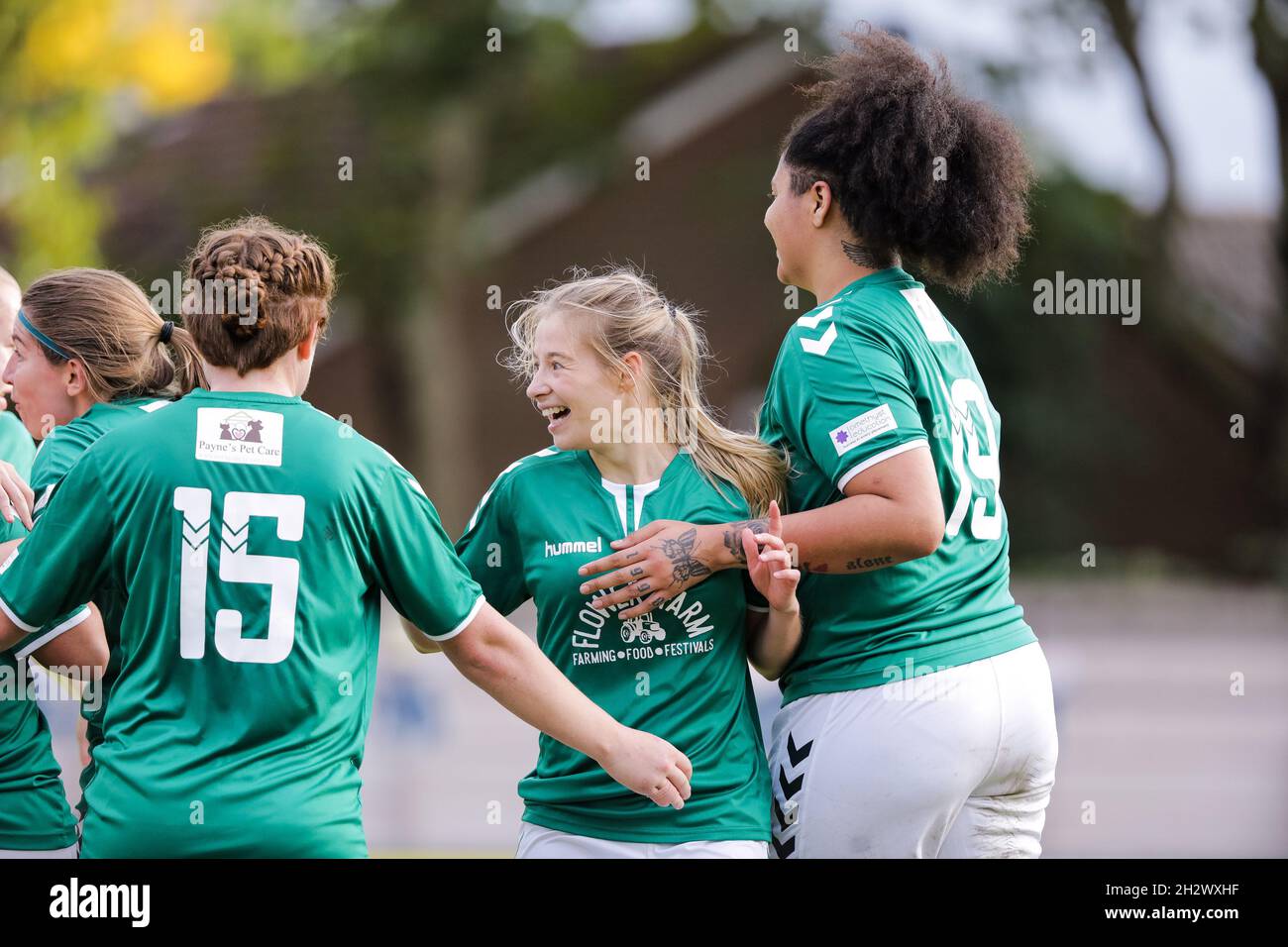 London, UK. 24th Oct, 2021. London, England, October 24th 20 Whytelead celebrate winning at the London and South East Regional Womens Premier game between Dulwich Hamlet and Whyteleafe at Champion Hill in London, England. Liam Asman/SPP Credit: SPP Sport Press Photo. /Alamy Live News Stock Photo