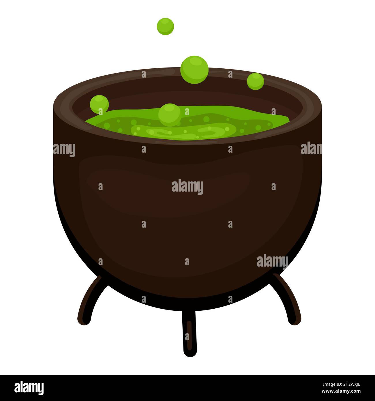 Cauldron with potion in flat style  Stock Vector