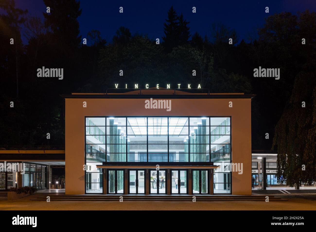 The reconstructed hall and museum of the Vincentka mineral water at