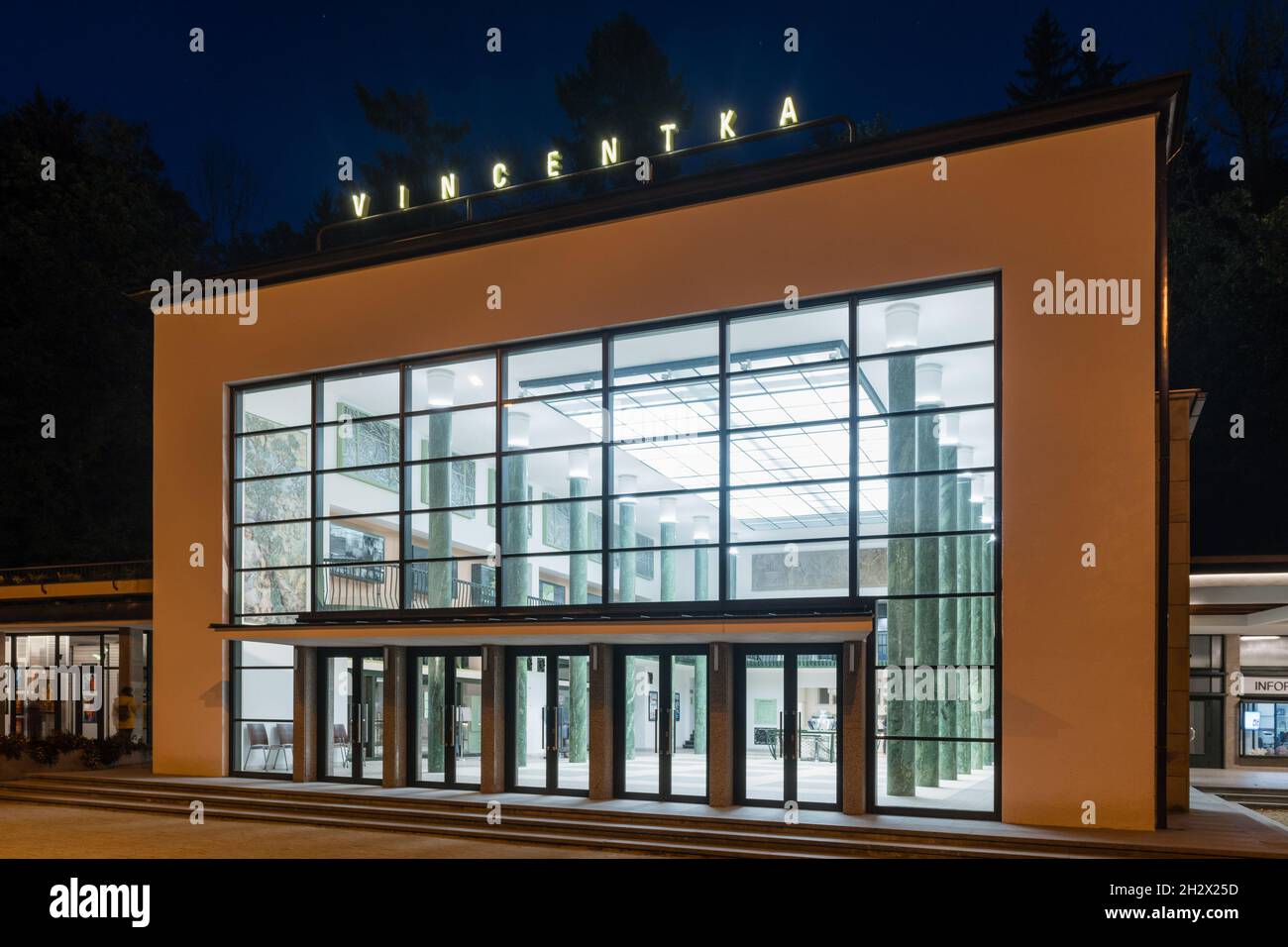 The reconstructed hall and museum of the Vincentka mineral water at