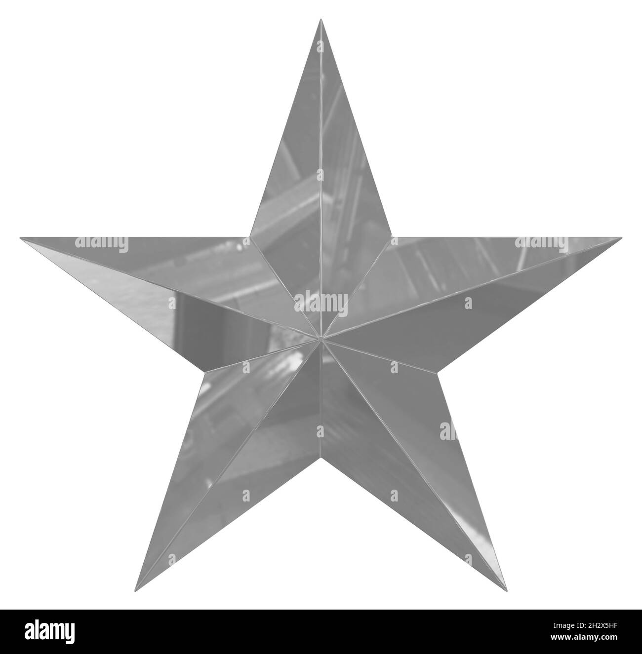 5 Point Star Christmas Star Gray Single Isolated On White