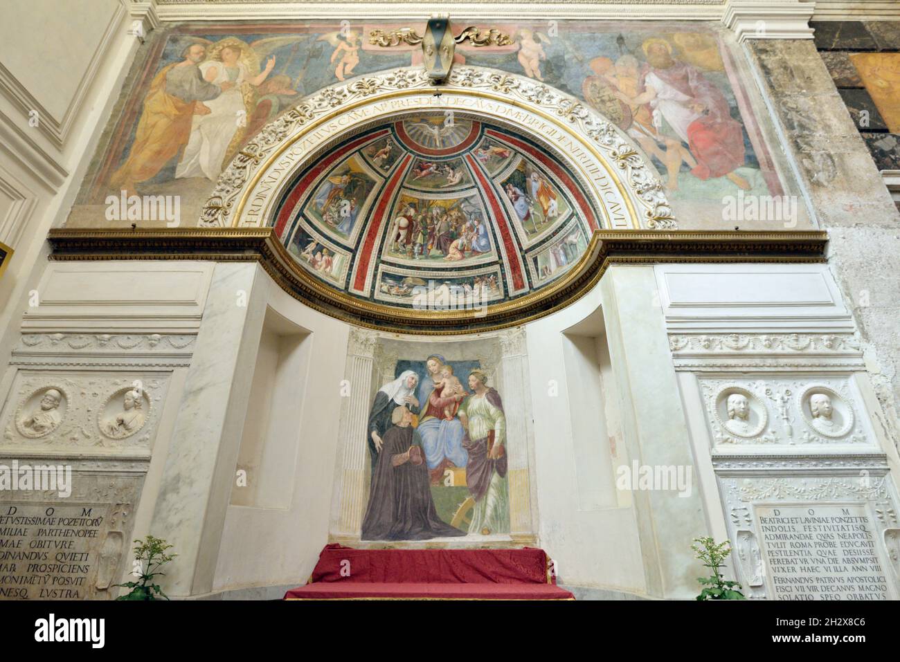 italy, rome, church of santa maria della pace, cappella ponzetti with frescos by baldassarre peruzzi Stock Photo