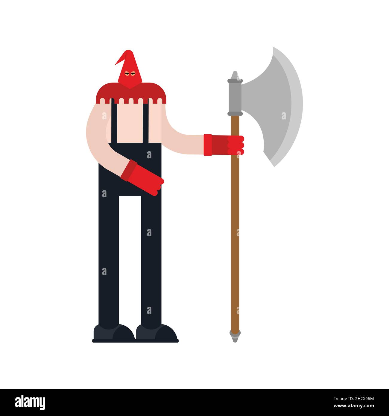 Executioner with ax isolated. butcher and axe. vector illustration Stock Vector