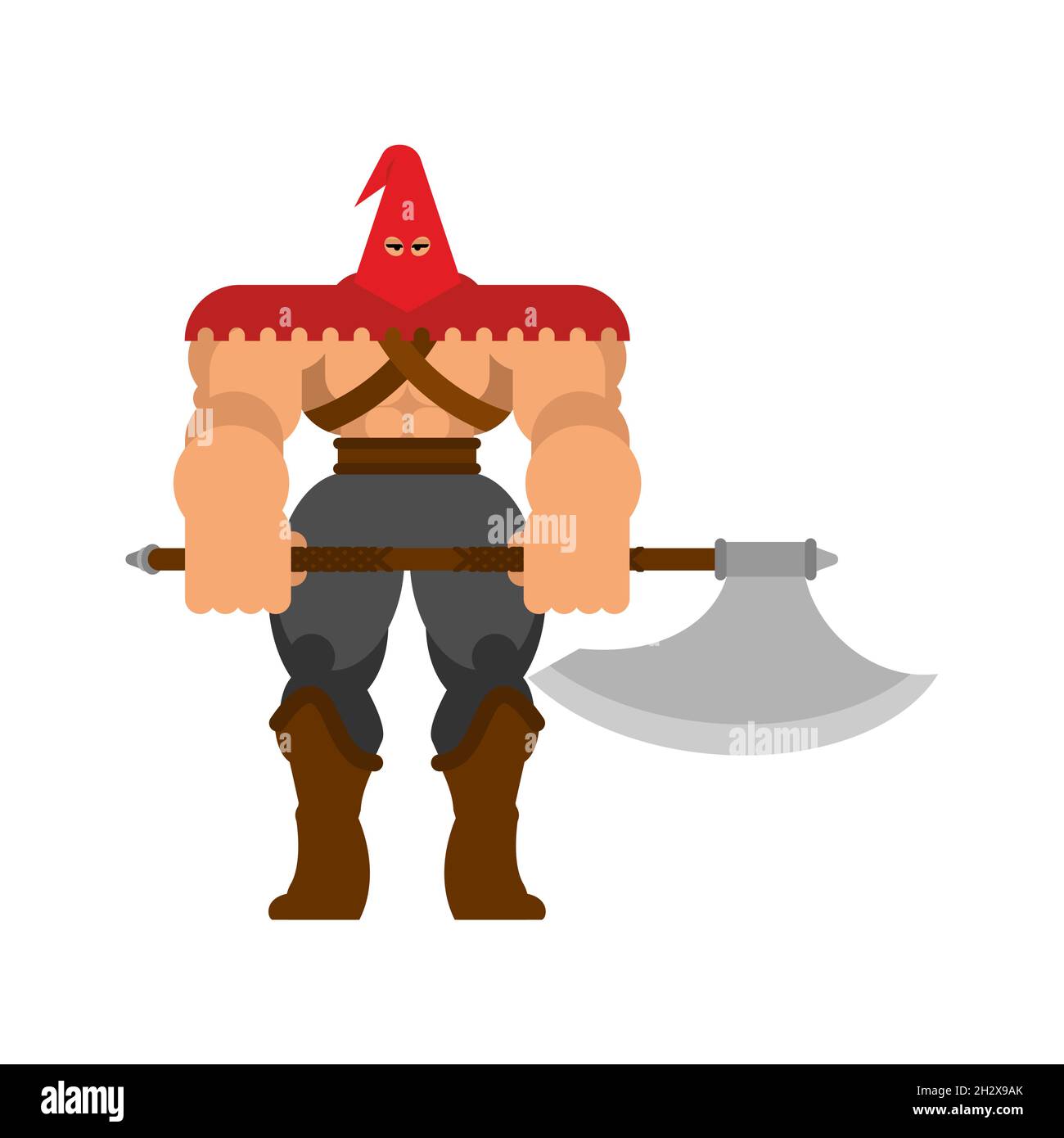 Executioner with ax isolated. butcher and axe. vector illustration Stock Vector