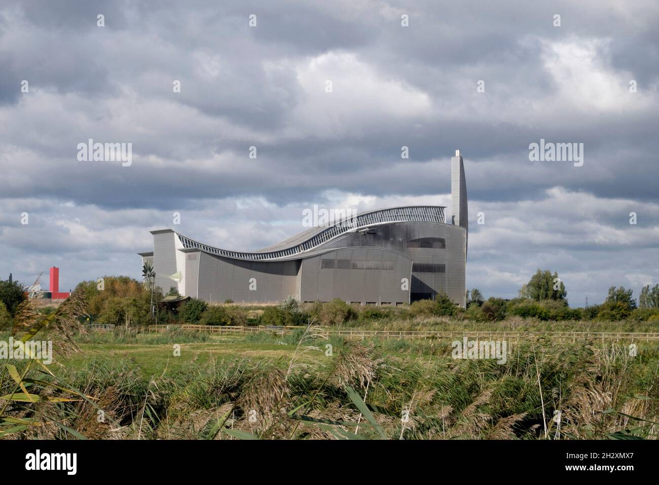 Crossness sewage treatment works sludge incinerator, south-east London, UK. Stock Photo