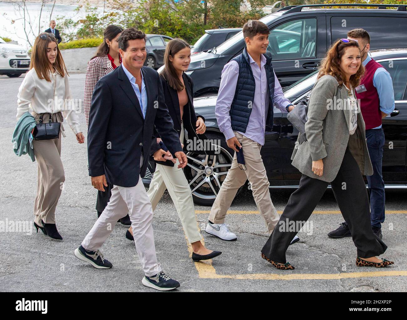 Athens, Griechenland. 24th Oct, 2021. Prince Alexia of Greece and Carlos  Morales Quintana Arrietta Morales y de Grecia Anna Maria Morales y de  Grecia Carlos Morales y de Grecia Amelia Morales y