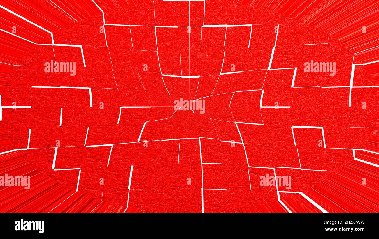 A 2D illustration of an abstract red texture with white lines Stock ...