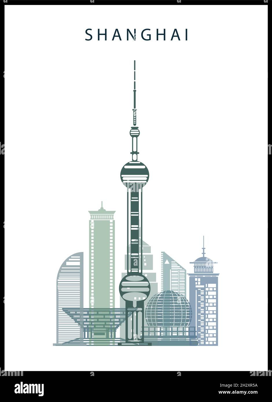 Poster of Shanghai - vector illustration Stock Vector Image & Art - Alamy