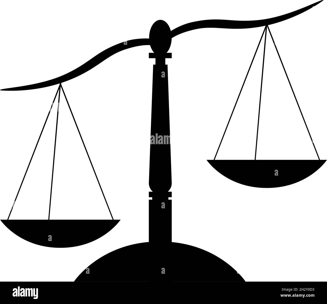 Black silhouette of a classic scale for measurement. Vector isolated
