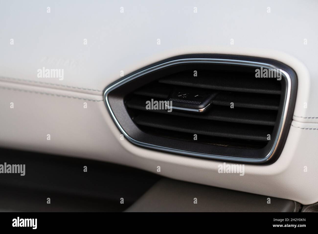 Car air conditioning close up view. The air conditioner flow inside the