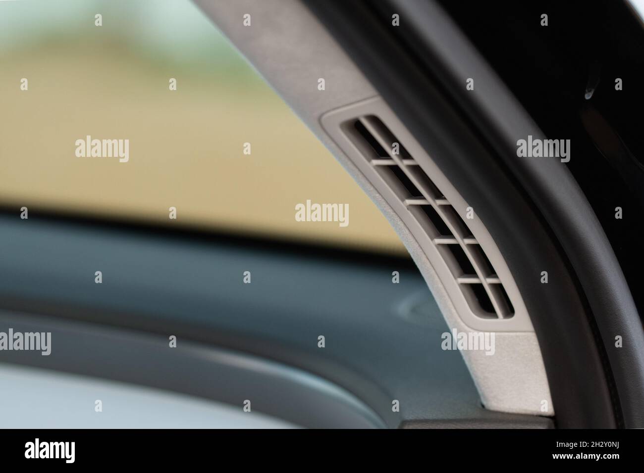 Car air conditioning close up view. The air conditioner flow inside the