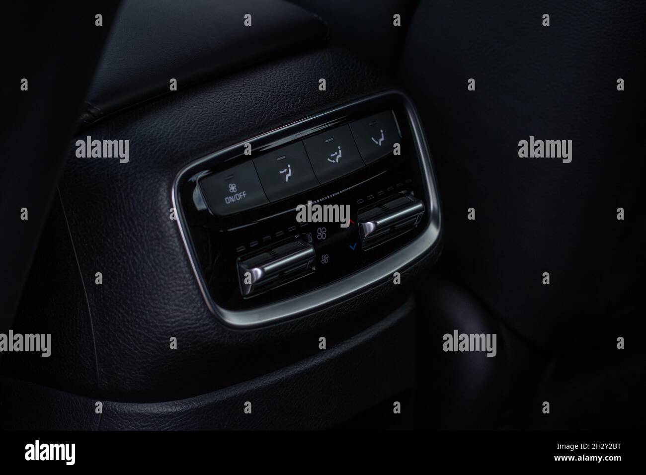 Car air conditioning buttons close up view inside a car. Car