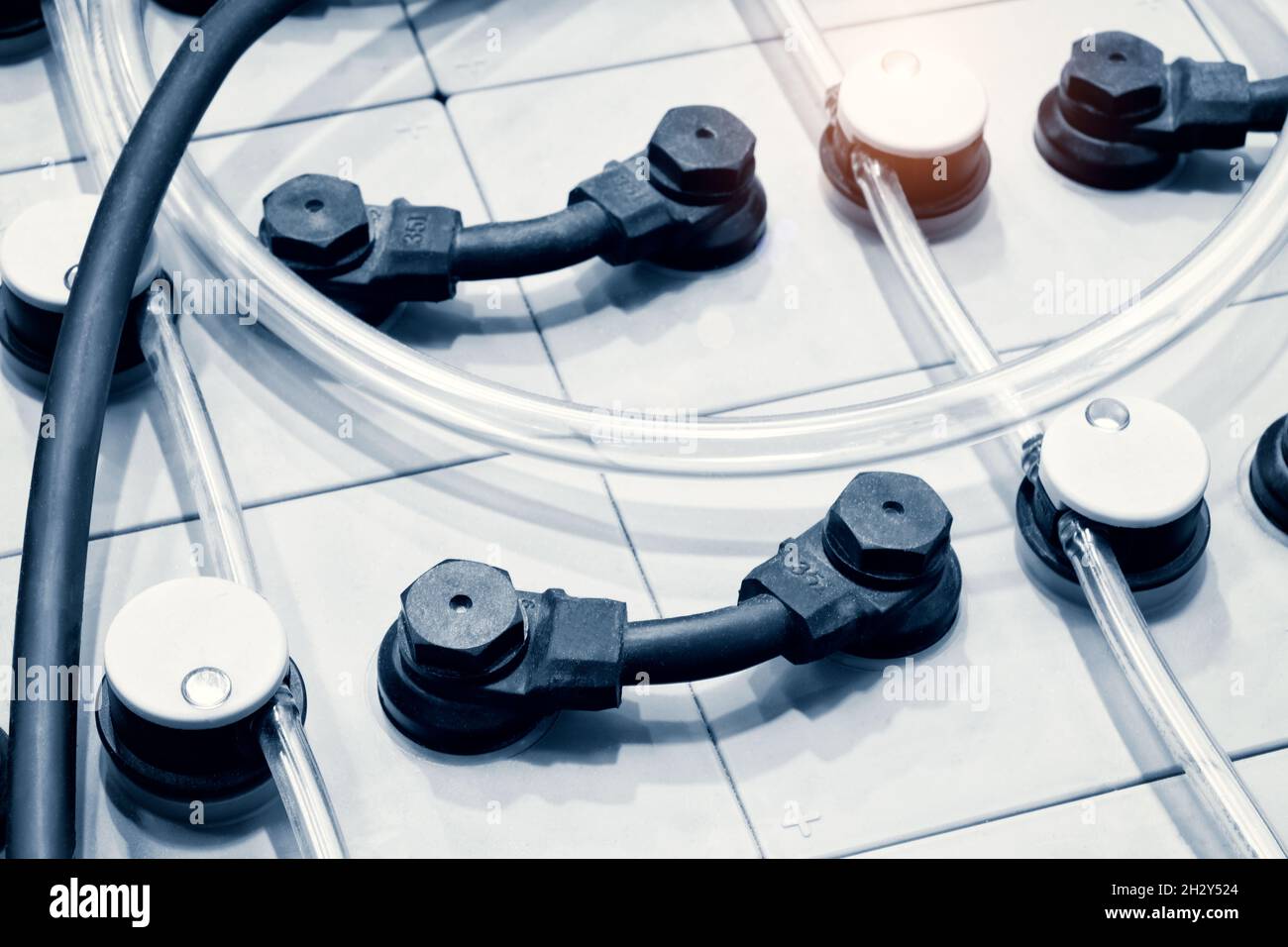 Selective focus of Electric car lithium battery pack and wiring ...