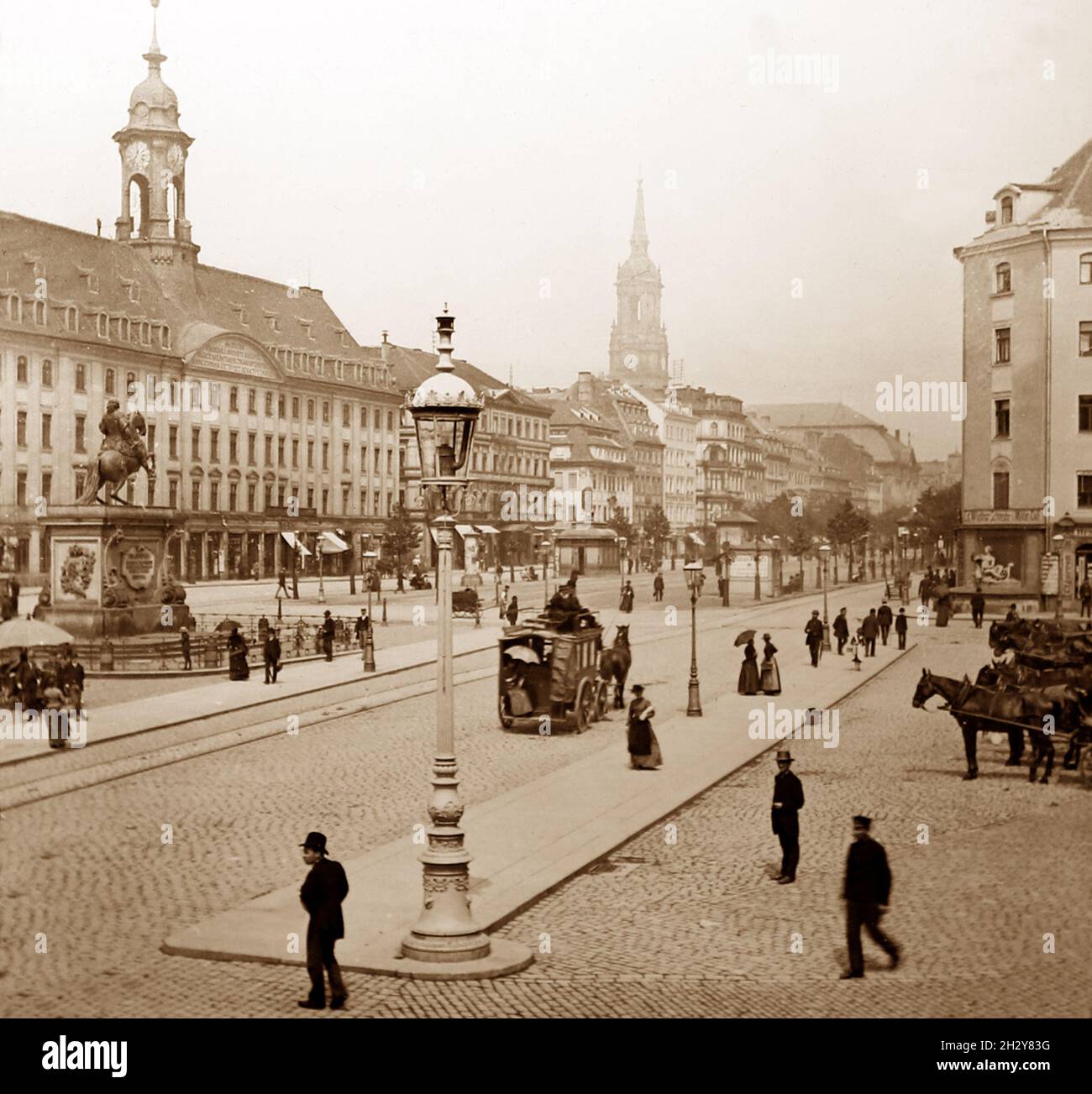 Haupt Strasse, Dresden, Germany, Victorian period Stock Photo