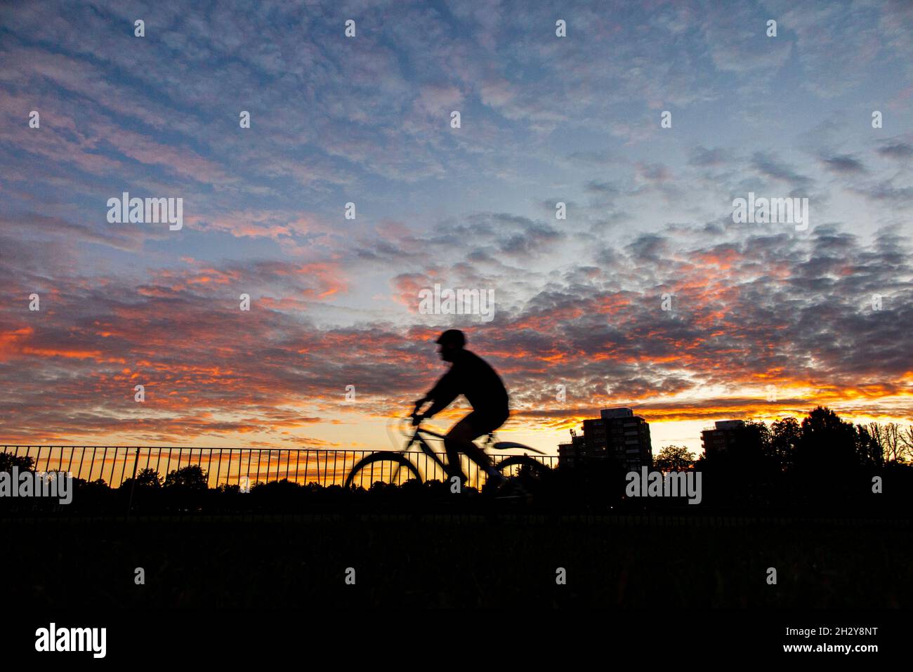 Cycling Through The Park At Sunset Hi-res Stock Photography And Images 