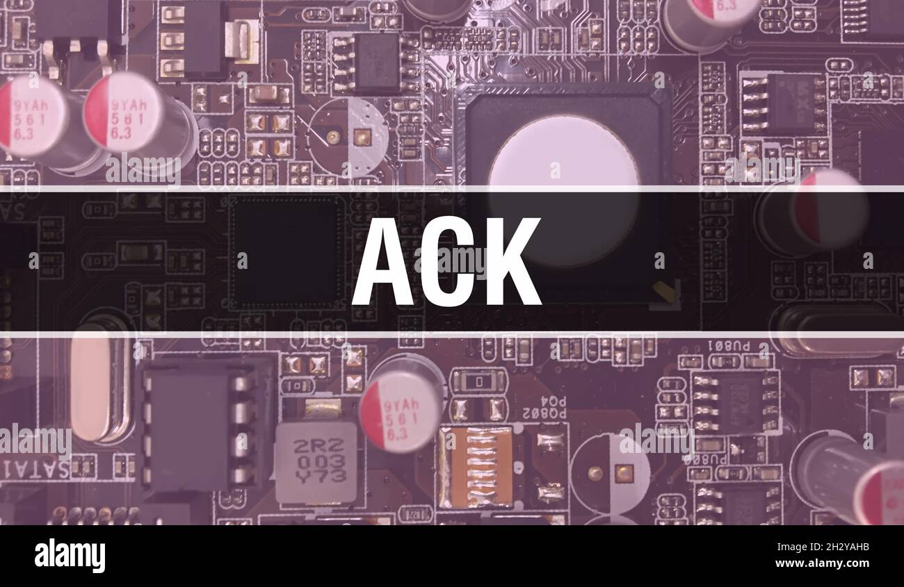 ACK text written on Circuit Board Electronic abstract technology