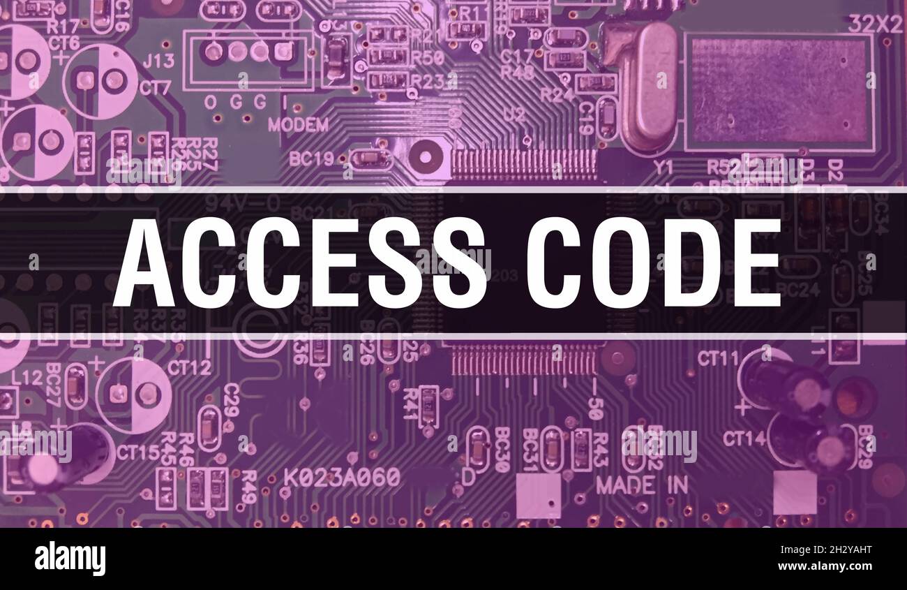 Access Code concept with Computer motherboard. Access Code text written ...