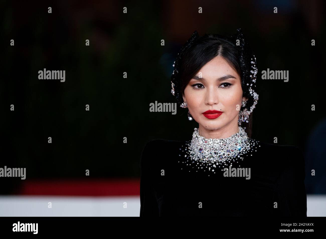 Rome, Italy, October 24, 2021: Gemma Chan attends the red carpet of the