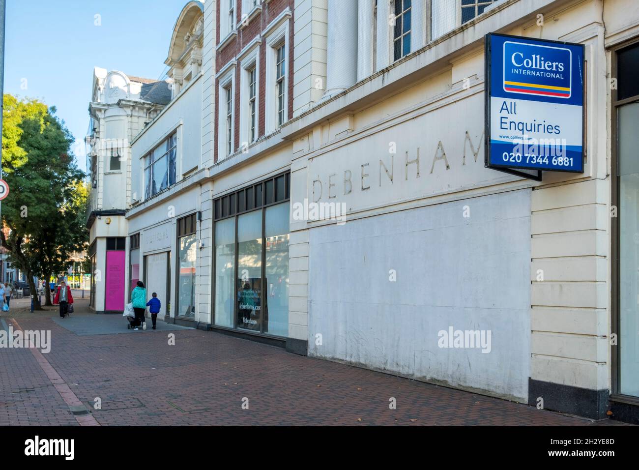 Closed down Debenhams department store in Eastbourne, E. Sussex, England. Stock Photo