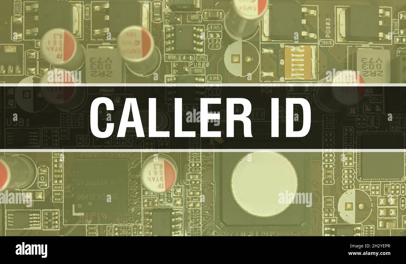 Caller ID with Technology Motherboard Digital. Caller ID and Computer Circuit Board Electronic Computer Hardware Technology Motherboard Digital Chip c Stock Photo