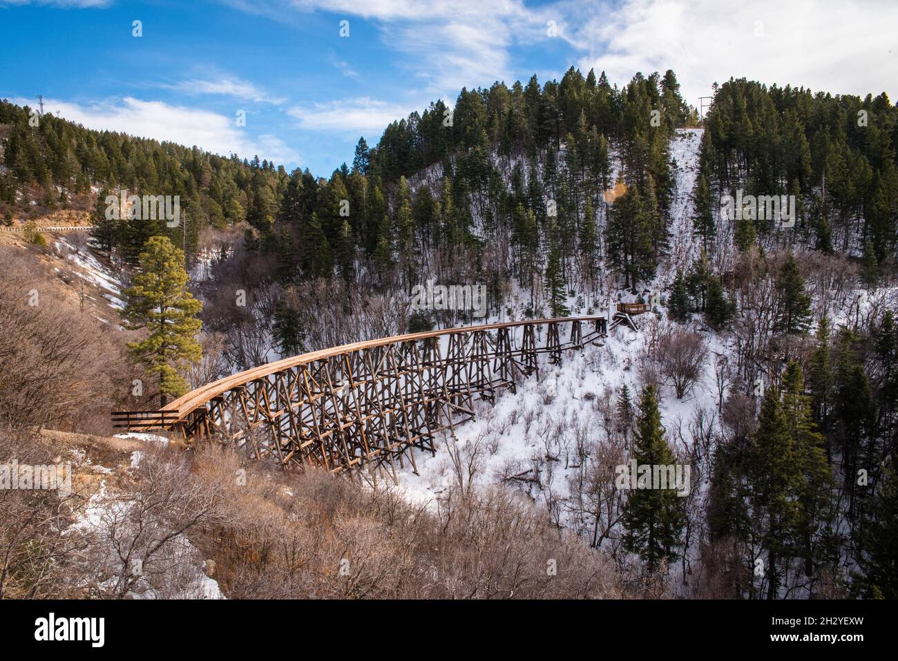 Wooden railroad tracks in Cloudcroft New Mexico Stock Photo Alamy