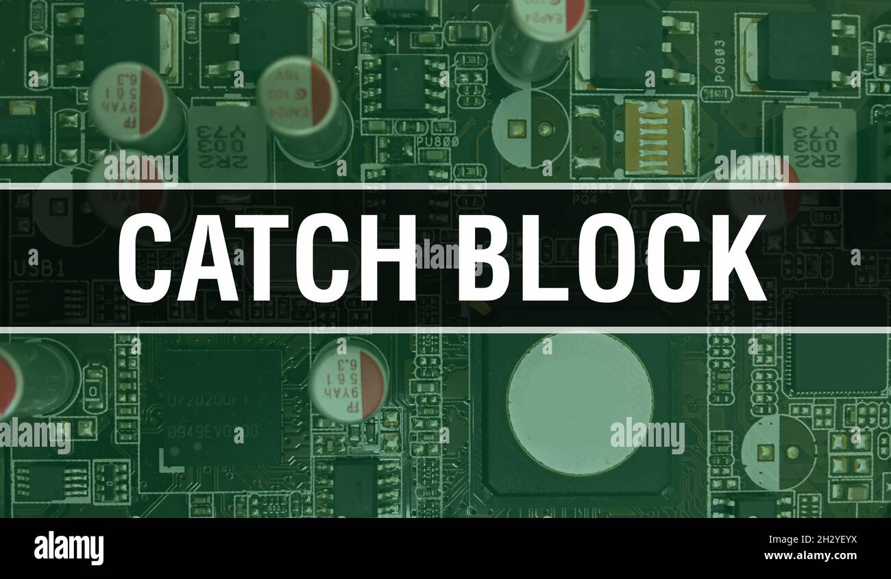 Catch Block with Technology Motherboard Digital. Catch Block and