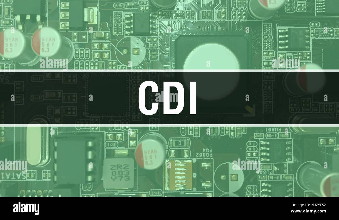 CDI text written on Circuit Board Electronic abstract technology