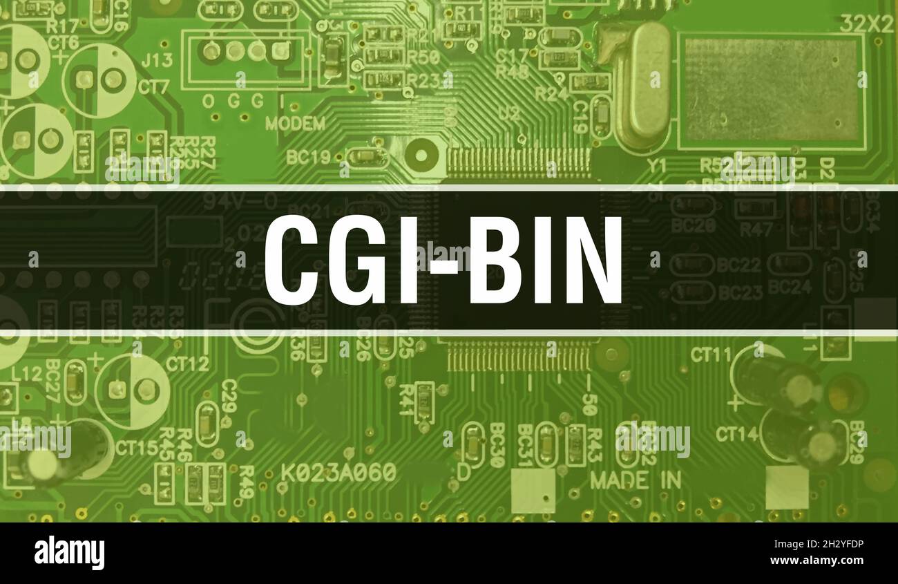CGIBin concept with Computer motherboard. CGIBin text written on