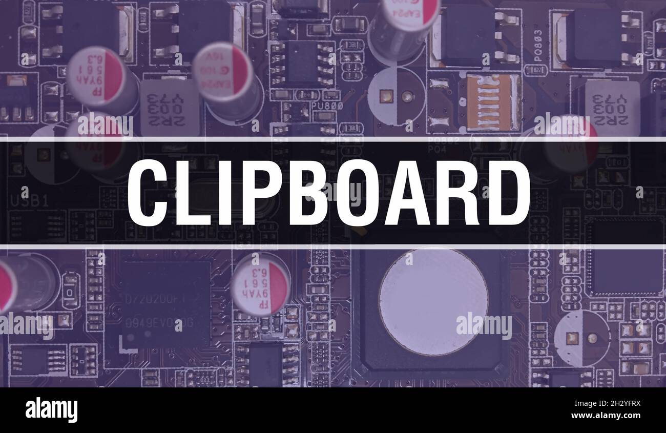 Clipboard with Technology Motherboard Digital. Clipboard and Computer