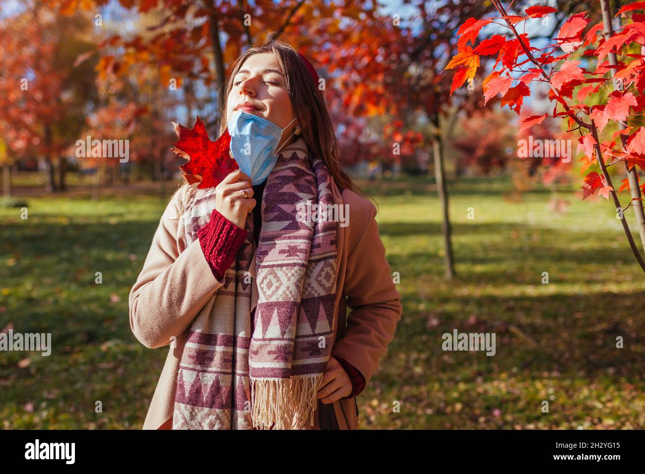 Woman during epidemic takes off hi-res stock photography and images - Alamy