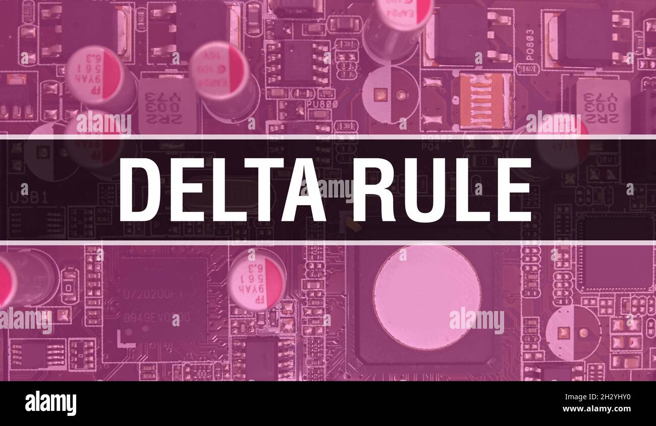 Delta Rule with Technology Motherboard Digital. Delta Rule and Computer Circuit Board Electronic
