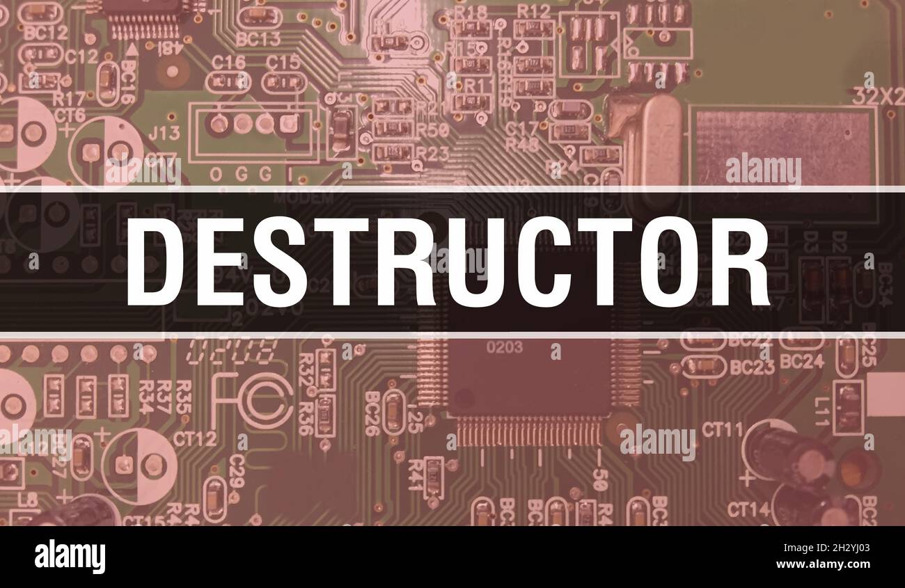 Destructor with Electronic Computer Hardware technology background ...