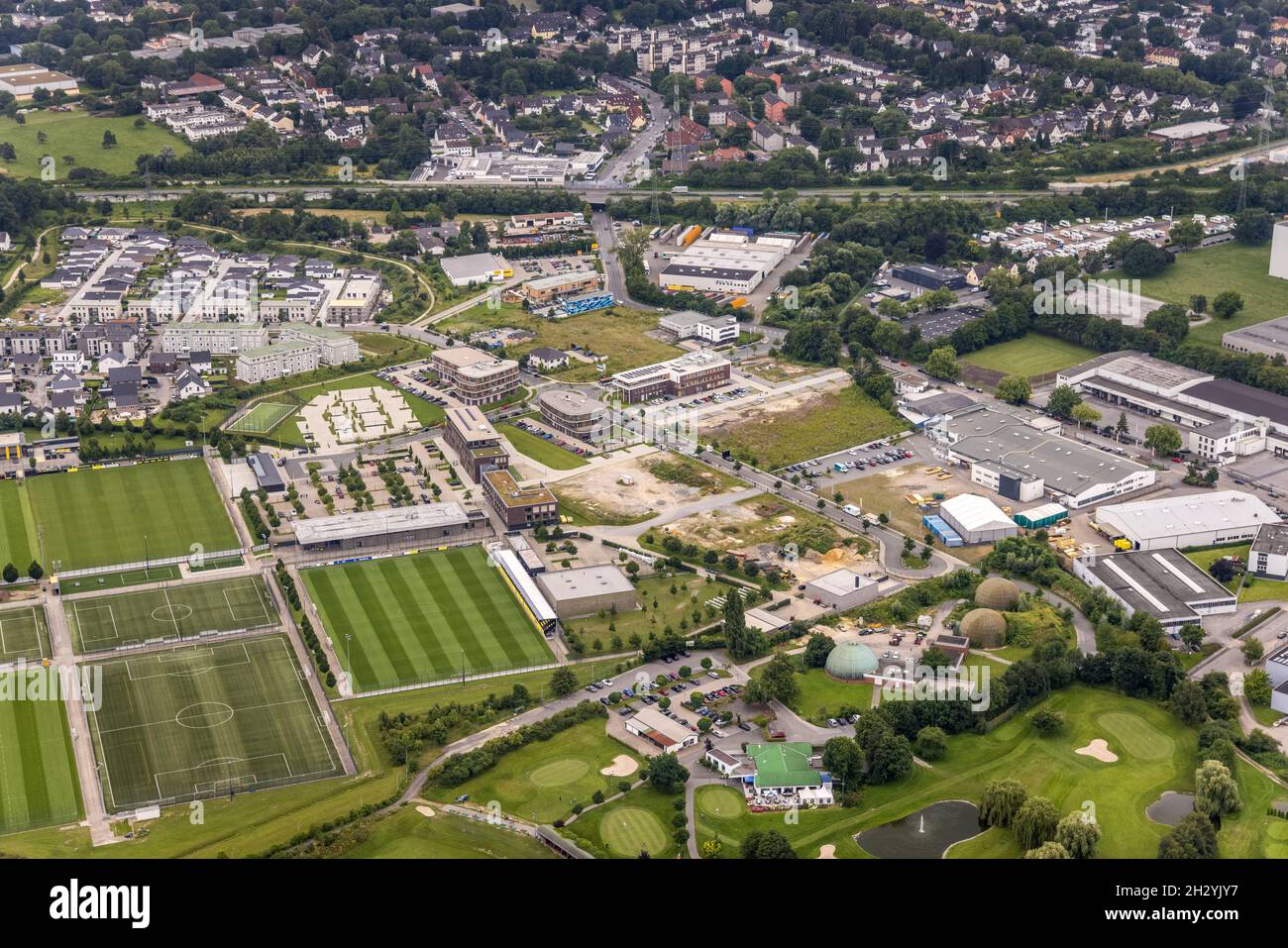 Aerial view, Brackeler Feld, Hohenbuschei, Borussia Dortmund Training