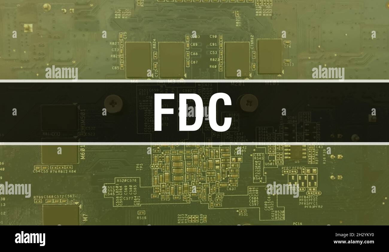 FDC with Technology Motherboard Digital. FDC and Computer Circuit Board