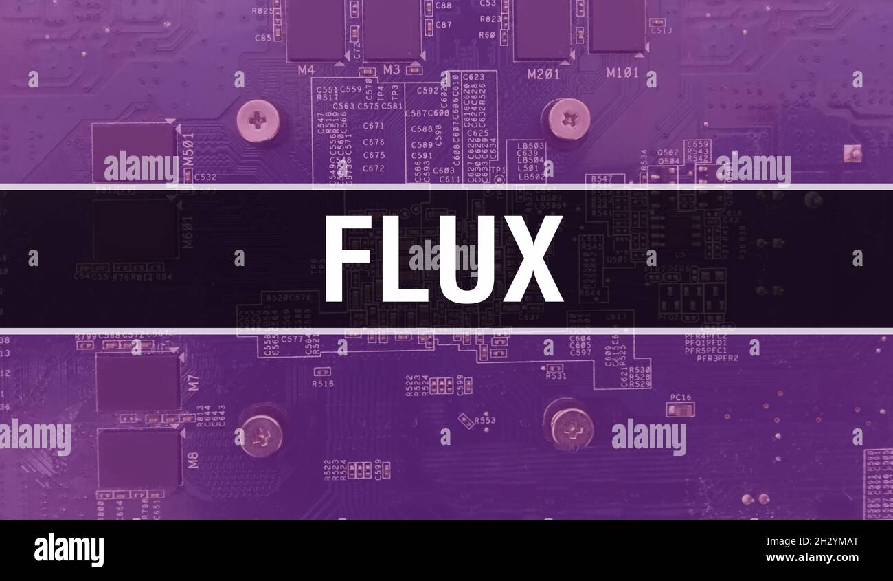 Flux concept with Electronic Integrated Circuit on circuit board. Flux